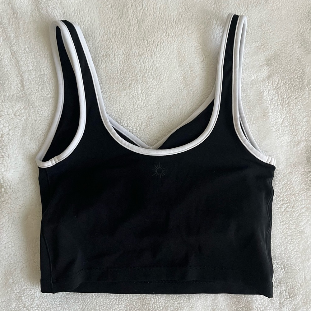 Black and White Aerie Workout Tank Top - Picture 2 of 2